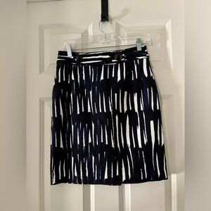 Women’s Milly of New York pencil skirt, black/navy vertical stripes, pockets 4